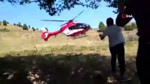 Yaralı tatilci ambulans helikopterle böyle kurtarıldı