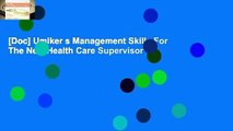 [Doc] Umiker s Management Skills For The New Health Care Supervisor