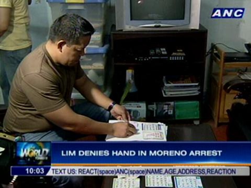Lim denies hand in Moreno arrest