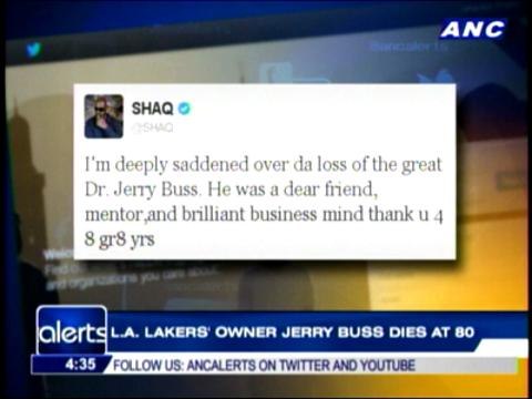 Lakers owner Jerry Buss dies at 80