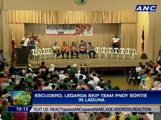 Escudero, Legarda skip Team PNoy sortie