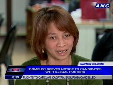 Comelec serves notices to candidates with illegal posters