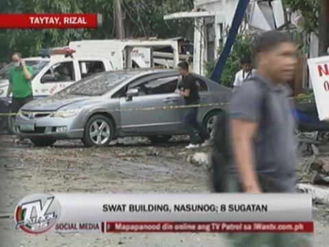 8 hurt as fire hits SWAT building in Taytay