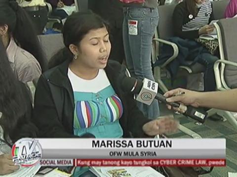 61 OFWs repatriated from war-torn Syria