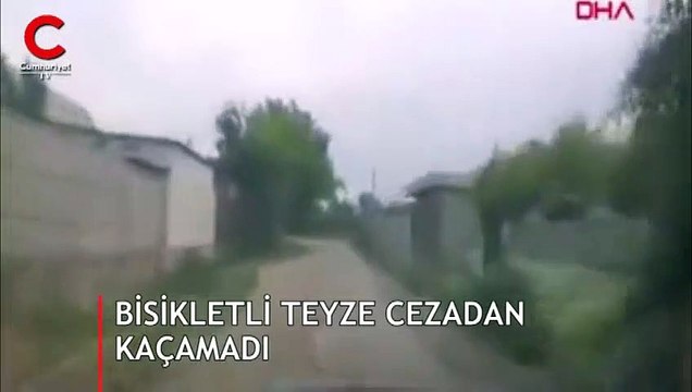 Yaşlı teyze polis aracına çarptı, cezadan kaçamadı
