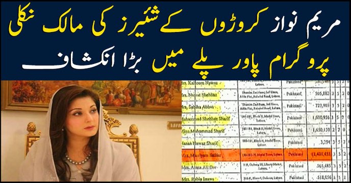 Maryam Nawaz owns Millions shares in Chaudhary Sugar Mills