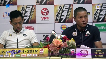 HLV Chu Đình Nghiêm, Văn Quyết tự tin trước đại chiến TP.HCM - Hà Nội Vòng 18 V.League - HANOI FC