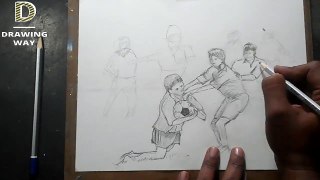 Playing Football Drawing ( 397 )