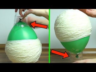 Stick a balloon onto a glass. Next day, stab it with a fork.