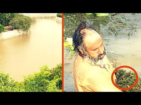 Quando viram o homem no rio, eles não conseguem acr...