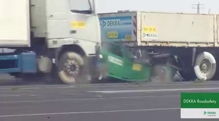 VÍDEO: Esto es lo que sucede si un camión colisiona a tan sólo 43 km/h….