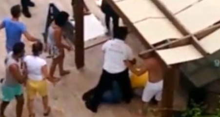 Nişanlı çifti havuz başında bayılıncaya kadar dövdüler