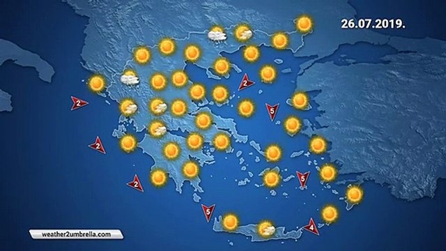 Η πρόγνωση του καιρού για την Παρασκευή 26-7-2019