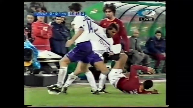 الشوط الثاني مباراة روما و فيورنتينا 1-0 الدوري الايطالي 2000/2001
