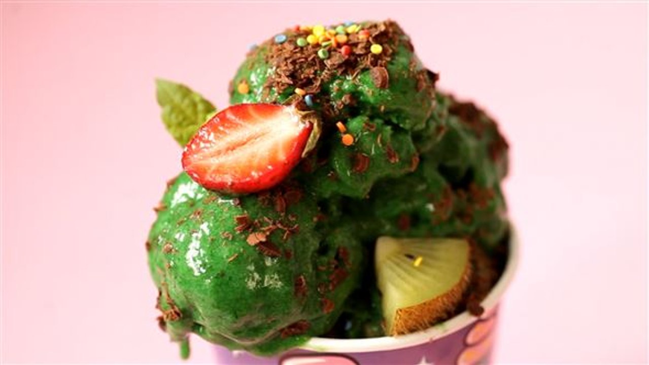Vegane eiscreme: matcha-verführung