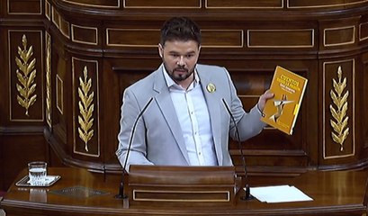 Rufián se pone cursi en el Congreso y habla de los hijos de Junqueras que ya no ven las estrellas con su padre