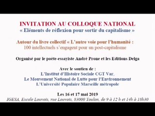 Colloque autour du livre "Une autre voie pour l'humanité"