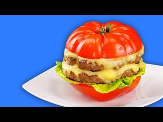 Double cheeseburger tomate : sans pain, juteux et savoureux
