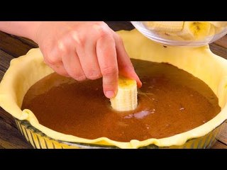 Du chocolat, des bananes, une pâte et... des bonbons au caramel.