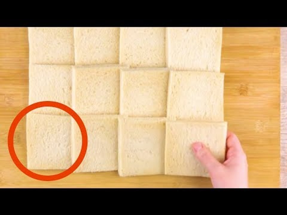 Prenez 12 tranches de pain de mie et aplatissez-les. Le résultat ? Génial !