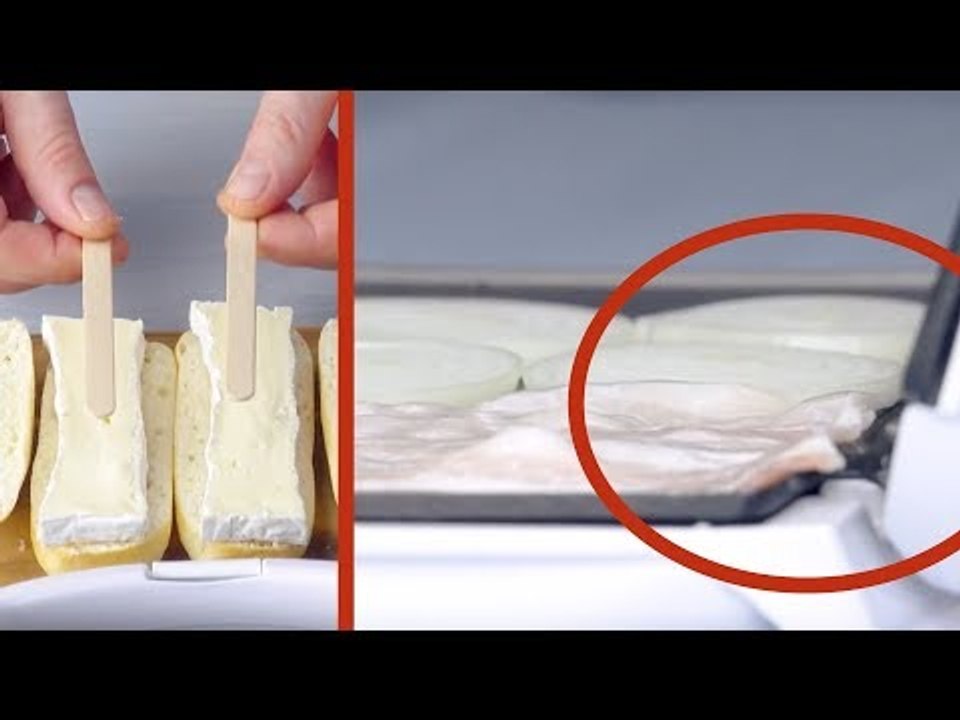 Appuyez fermement le bâtonnet en bois sur le fromage ! C'est de la cuisine de compétition.