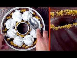 8 boules de glaces dans un gâteau, le résultat est épatant !