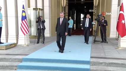 Cumhurbaşkanı Erdoğan, Malezya Başbakanını resmi törenle karşıladı