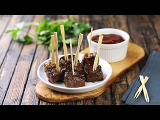 Aperitivos marinados: alcatra com mel e vinagre balsâmico