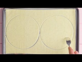 Espete os 2 círculos com um garfo. O resultado vai...