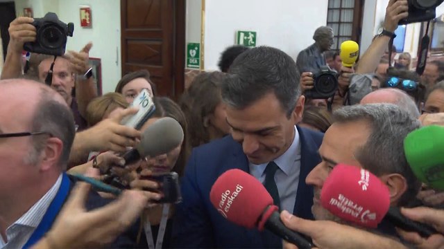 Pedro Sánchez sale del Congreso de los Diputados
