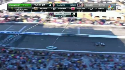 NASCAR MONSTER ENERGY SERIES 2019 Rd20 New Hampshire Epic finish Hamlin vs Harvick