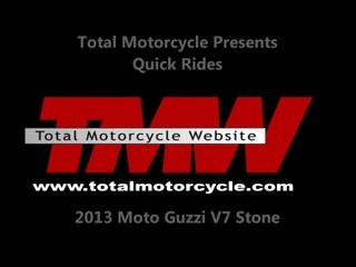 2013 Moto Guzzi V7 Stone  - Total Motorcycle Reviews!