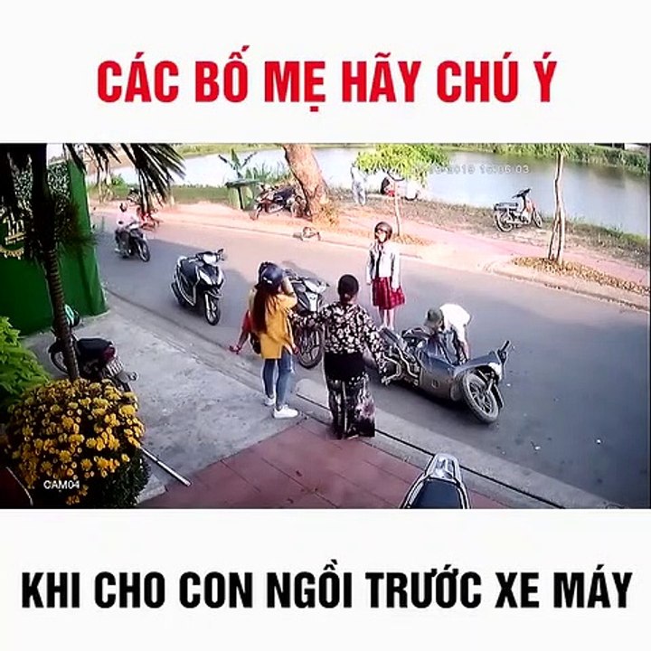 Be careful when you ride a kid on a motorbike.