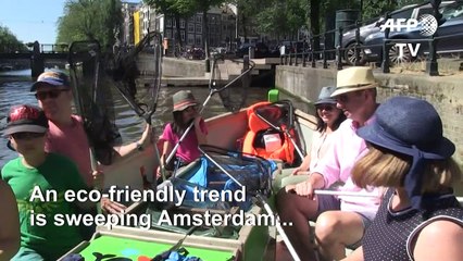 Fishing for plastic on Amsterdam's eco-friendly canal cruises
