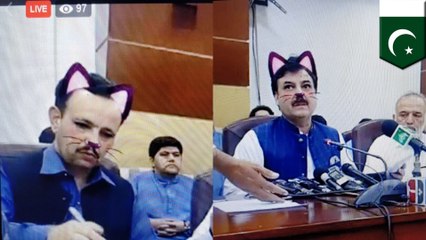 【放送事故】政治家が猫耳で記者会見!? パキスタン- トモニュース