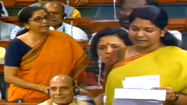 Kanimozhi speech | நிர்மலா சீதாராமானுடன் கனிமொழி விவாதம்
