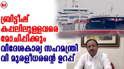 ബ്രിട്ടീഷ് കപ്പലിലുള്ളവരെ  മോചിപ്പിക്കും:വിദേശകാര്യ സഹമന്ത്രി വി മുരളീധരന്റെ ഉറപ്പ്