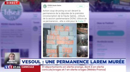 La permanence d’une députée LREM murée par des agriculteurs - ZAPPING ACTU DU 26/07/2019