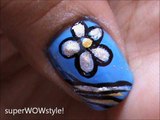 Silver flowers - Flower Nail Designs Tutorial!