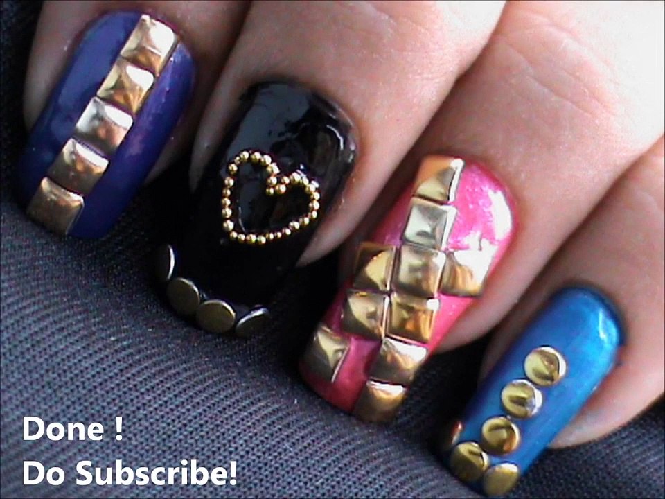 Studs Nail Art Designs