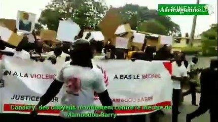 Meutre de Mamoudou Barry à Rouen: des guinéens manifestent devant l'ambassade de France à Conakry...