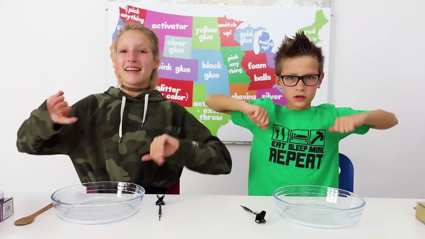 Throwing Darts at a Map and Making Slime Challenge!!!