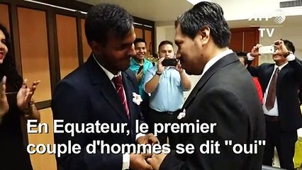 Équateur: le premier couple d'hommes se dit 'oui'