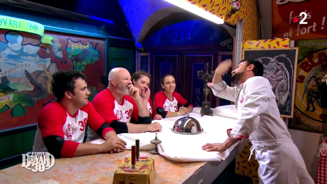 Fort Boyard 2019 : extrait de Philippe Etchebest, Alex Goude, Carla Ginola et Héloïse Martin chez Willy (27 juillet 2019)