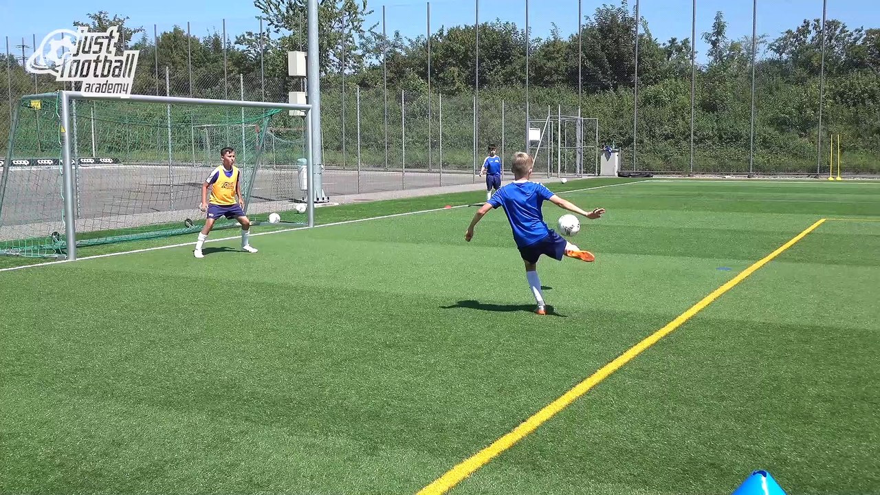 Fussballtraining_ Topspin - Torschuss - Technik