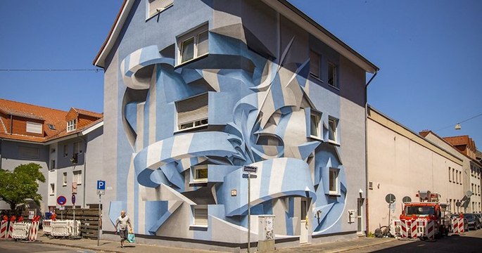 Ce street artiste réalise d'impressionnantes illusions d'optiques sur les murs