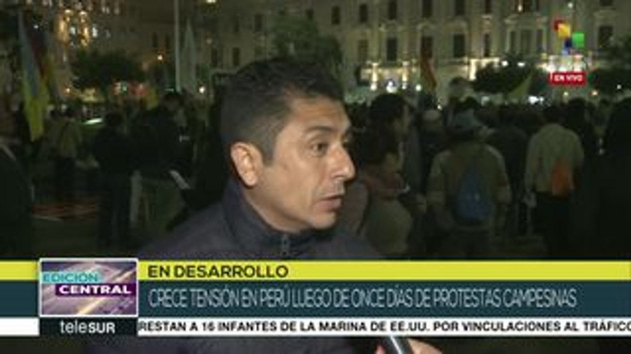 Crece tensión en Perú tras 11 días de protestas campesinas