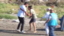 Oğluyla birlikte denize giren baba boğuldu