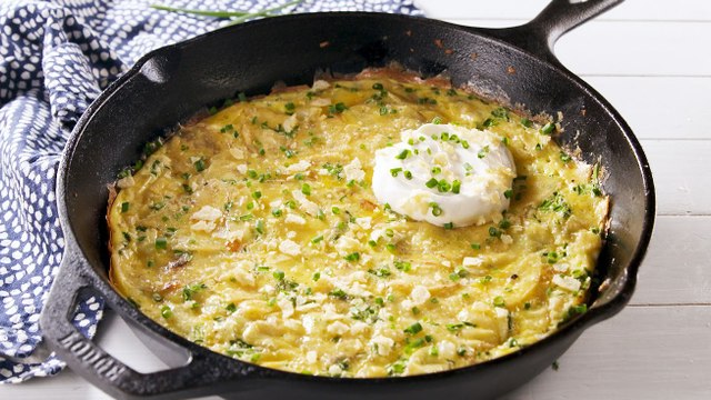 This Frittata Is Filled With Sour Cream & Onion POTATO CHIPS!