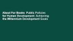 About For Books  Public Policies for Human Development: Achieving the Millennium Development Goals